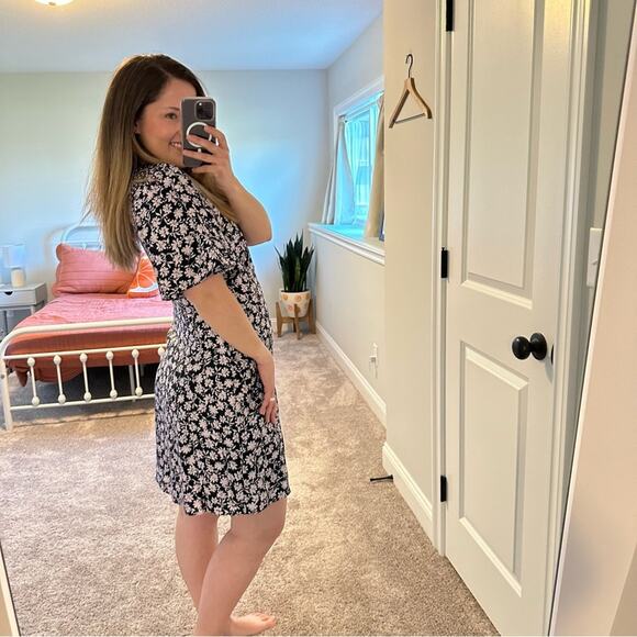 NWT Rebecca Taylor Navy Blue Pink Floral Mini Dress 6 - Picture 4 of 13